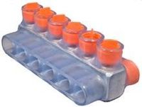 Morris Products 97400 Multi-Cable Connector, Insulated, Dual Entry, Clear, 6 Ports, 250 - 6 Wire Range