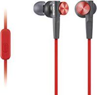 Sony Premium Lightweight Extra Bass Noise-Cancelling Earbud Headphones with in-line Microphone and Remote for Android Smartphone (Red) ...