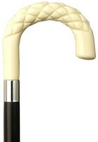 Men Diamond Nose Crook Cane Black Shaft Ivory Handle  -Affordable Gift! Item #HAR-9121138