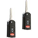 Flip Key Fob Remote fits Mazda 2 5 CX-7 CX-9 (BGBX1T478SKE125-01), Set of 2