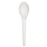 "Plantware Renewable & Compostable Spoon - 6"", 50/pk, 20 Pk/Ct"