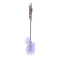 Superio Toilet Bowl Brush with Lip, Beige Toilet Brush Scrub Under Rim, Bathroom Cleaner Scrubber, Heavy Duty Bristles Scrub Brush for Toilets