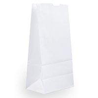JAM PAPER 100% Recycled Snack/Lunch Bags - Medium (5 x 9 3/4 x 3) - White Kraft Grocery Bags - 25/Pack