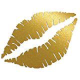 Gold Lips Vinyl Decal Sticker | Cars Trucks Vans SUVs Laptops Walls Windows Cups | Gold | 5.5 X 4.1 | KCD2125