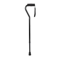 Offset Walking Cane, LIXIANG, Lightweight Blance Walking Stick with Rubber Tip Base and Carrying Strap, Black