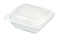 Sugarcane Square Salad Bowl (Case of 300), PacknWood - Compostable and Biodegradable Soup Bowls (7.7" x 7.7" x 1.9") 210APUSCB750