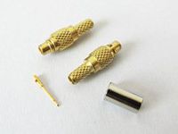 MMCX plug male Crimp RF COAX Connector for RG316 RG179 RG174 straight goldplated NEW High Quality Ships Quickly From USA