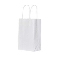 Sturdy Small White Gift Paper Bags with Handles Bulk, Bagmad Kraft Bags 5.25x3.25x8 inch 50 Pcs Pack, Craft Grocery Shopping Retail Party Wedding Bags Sacks (White, 50pcs)
