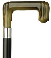 Carved Square Cane Black Maple Shaft, Horn Handle  -Affordable Gift! Item #HAR-9120931
