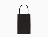 12CT SMALL BLACK BIODEGRADABLE, FOOD SAFE INK & PAPER, PREMIUM QUALITY PAPER (STURDY & THICKER), KRAFT BAG WITH COLORED STURDY HANDLE