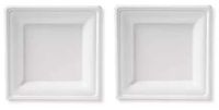 Susty Party 6-Inch Compostable Square Plates, 50-Count, Sugarcane Fiber (Bagasse) Tree-Free Heavy Duty Disposable Biodegradable Plate for Dessert, White (Twо Расk)
