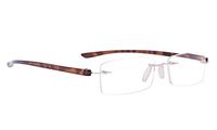 Rimless Reading Glasses Small Readers Men Women（Tortoise，+4.00）