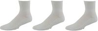 Sierra Socks Diabetic Arthritic Men Ankle Cushioned Sole Smooth Toe 3 Pair Pack (Sock Size 10-13, Shoe Size 6-12, White)