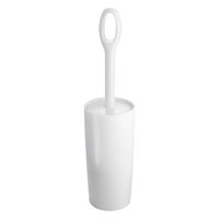iDesign Moda Toilet Bowl Brush and Holder for Bathroom Storage - White