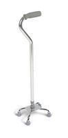 Medline Aluminum  Quad Cane, Small Base, Chrome