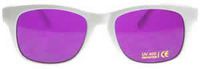 Colored Lens Color Therapy Glasses - White Frame Classic Style (Violet)