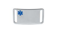 Custom Engraved Medical ID Alert Plate with Embossed Emblem for 5/8" or 16 mm Wrist Band.