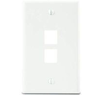 Leviton 41080-2WP Wallplate, Quickport, Box Mount, 2-Port, 1-Gang, White