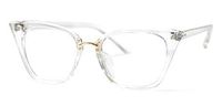 SOOLALA Womens Quality Readers Stylish Oversized Cat Eye Custom Reading Glasses, Trans, 1.5x