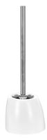 Kleine Wolke Ethno Contemporary Stoneware Toilet Brush Holder 15.35" t X 5.39" w (White)