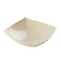 BalsaCircle 12 pcs 32 oz Ivory Plastic Square Bowls - Disposable Wedding Party Catering Tableware