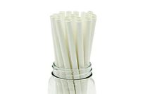 [100 COUNT] Jumbo 8.25" Disposable Drinking Paper Straws Sturdy Natural White for Smoothie Milkshake Milk Tea Restaurant Party (8.25 Inches Long, 10 mm Thick, Dye Free Products, Treestraw