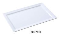 Yanco OK-7014 Osaka-2 Display Plate, Rectangular, 14" Length, 7" Width, Melamine, White Color, Pack of 12