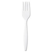 Dixie Plastic Tableware, Mediumweight Forks, White, 1000 Forks (DIX PFM21)