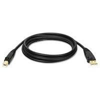 USB 2.0 Device Cable, A/B Gold, 6 ft, Black