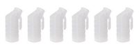 BodyHealt Deluxe Male Urinal Incontinence Pee Bottle 32oz./1000ml with Cover (Standard Lid, Pack of 6)