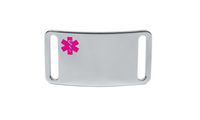 Custom Engraved Medical ID Alert Plate with Embossed Emblem for 5/8" or 16 mm Wrist Band.