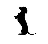 Cute Begging Dachshund Vinyl Decal Sticker (Black)