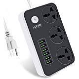 Power Strip with 6 USB  3-Outlet with 6-Port USB Charger Wall Charger Desktop Charger Charging Station Surge Protector 10A 2500W and 6.2ft Cord for home