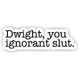 Dwight You Ignorant Slut - Inspirational Stickers - 2.5" Vinyl Decal - Laptop, MacBook, Decor, Window Vinyl Decal Sticker