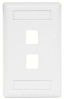 Hubbell IFP12W Flush Phone/Data/Multimedia Wall Plate, 1 Gang, 2 Port, White (Pack of 25)