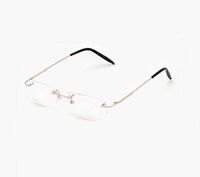 69712 Hyperopia Reading Glasses Frameless Resin Anti-Fatigue Computer Glasses for Men and Women Super Light Comfort (Color : Gold, Size : 1.0X)