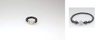 Silver Crystal Magnetic Stretch Ring and Bracelet Set (Small)