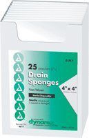 Non-Woven Drain Sponge Sterile 2's, 4" x 4", 6-Ply (4 Tray)