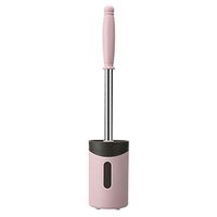 Xuanmuque Bathroom Toilet Brush and Holder Bathroom Toilet Bowl Cleaner Brush Set Wall Mount, Pink