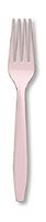 Club Pack of 288 Classic Baby Pink Premium Heavy-Duty Plastic Party Forks