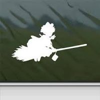 SoCool - Kiki's Delivery Service - Vinyl 5.5" wide (Color: WHITE) decal laptop tablet skateboard car windows stickers