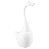Yardwe Graceful Swan Design Bathroom Toilet Brush Set Toilet Bowl Cleaner Brush and Holder(White)