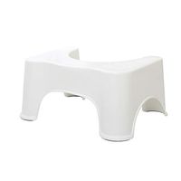 DULPLAY Squat Toilet Stool, Training Step Stool Compact Stackable Easy Storage Anti-Slip Use in Any Bathroom-White 42x26x17cm(17x10x7inch)