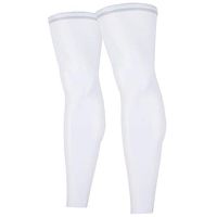 CFR Sports Compression Knee Sleeves Thigh Calf Support Braces Unisex Stretch Long Sleeve Football Basketball Cycling,One Pair,White,2XL