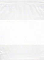 Plymor Zipper Reclosable Plastic Bags w/White Block, 2 Mil, 10" x 13" (Pack of 100)