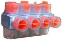 Morris Products 97316 Multi-Cable Connector, Insulated, Dual Entry, Clear, 4 Ports, 4 - 14 Wire Range