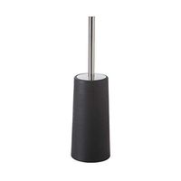 FRIDG Toilet Brushe and Holder, Bathroom Cleaning Tool Stainless Steel Handle Scrubber Toilet Bowl Brush Holder Black