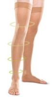 Therafirm Open-Toe Thigh High Stockings - 20-30mmHg Moderate Compression Support Nylons (Sand, XL)