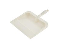 Superio Plastic Dustpan with Comfort Grip Handle Beige (3 Pack) Heavy Duty, Durable, Lightweight Multi Surface Dust Pan Easy Broom Sweeping, 10 inch Wide