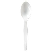 Dixie Plastic Teaspoons, Medium Weight, 100/BX, White (TM207)